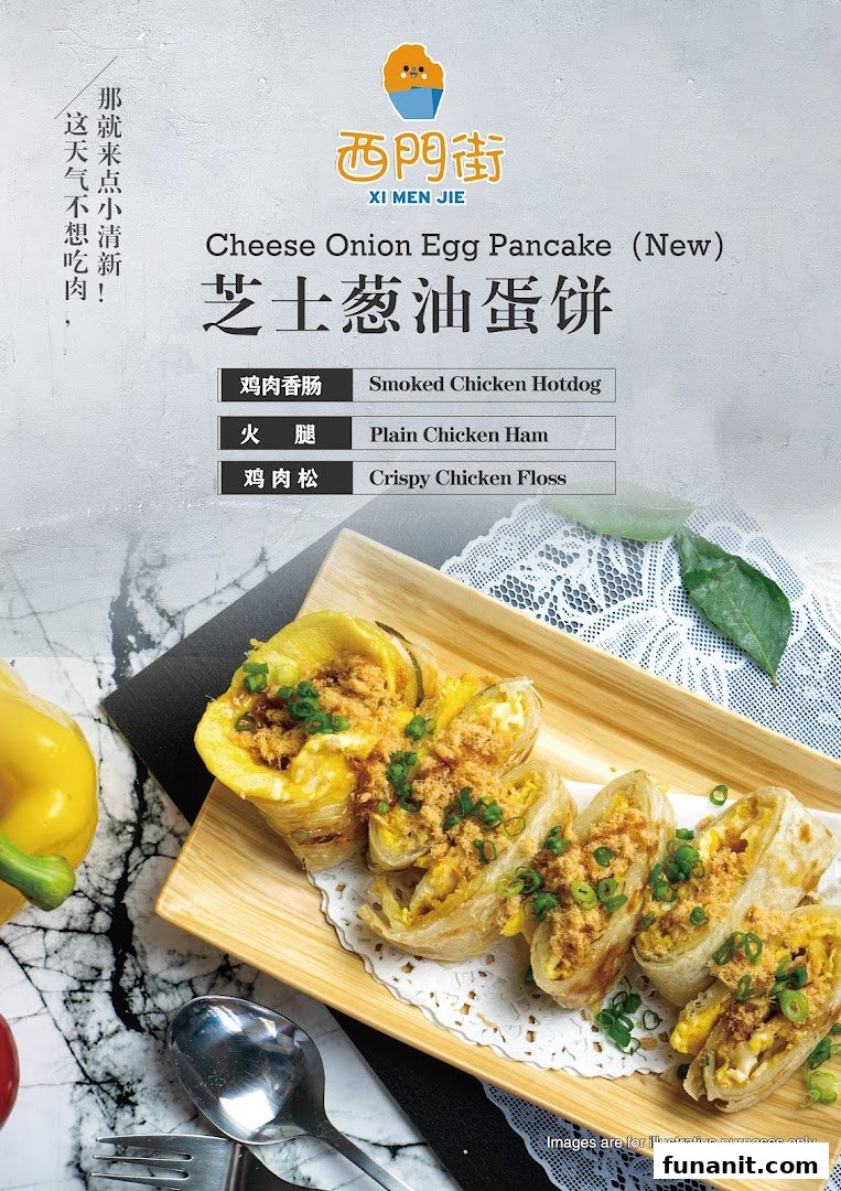 A close-up of Cheese Onion Egg Pancakes with various fillings on a wooden tray.
