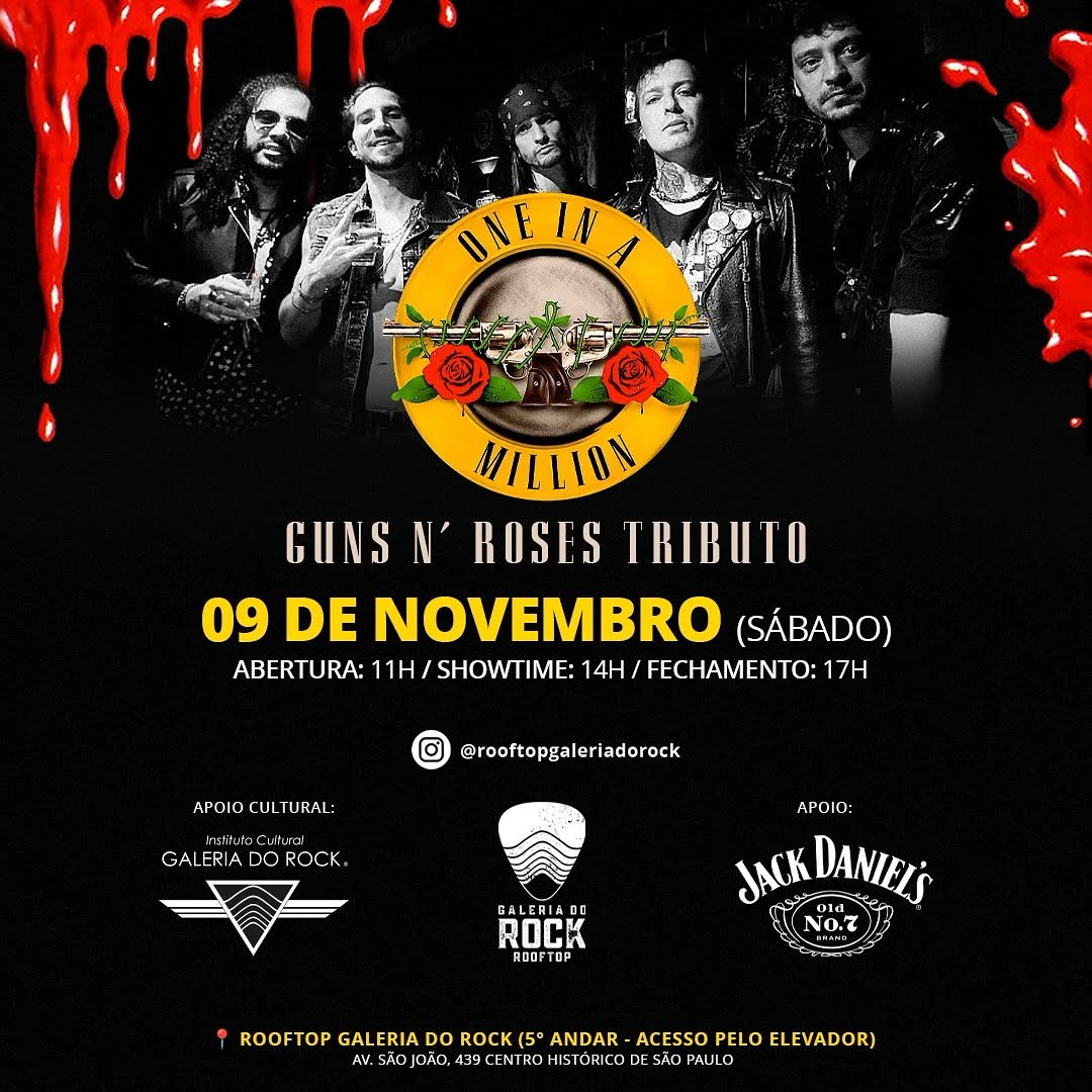 Tributo Guns N' Roses no Rooftop Galeria do Rock