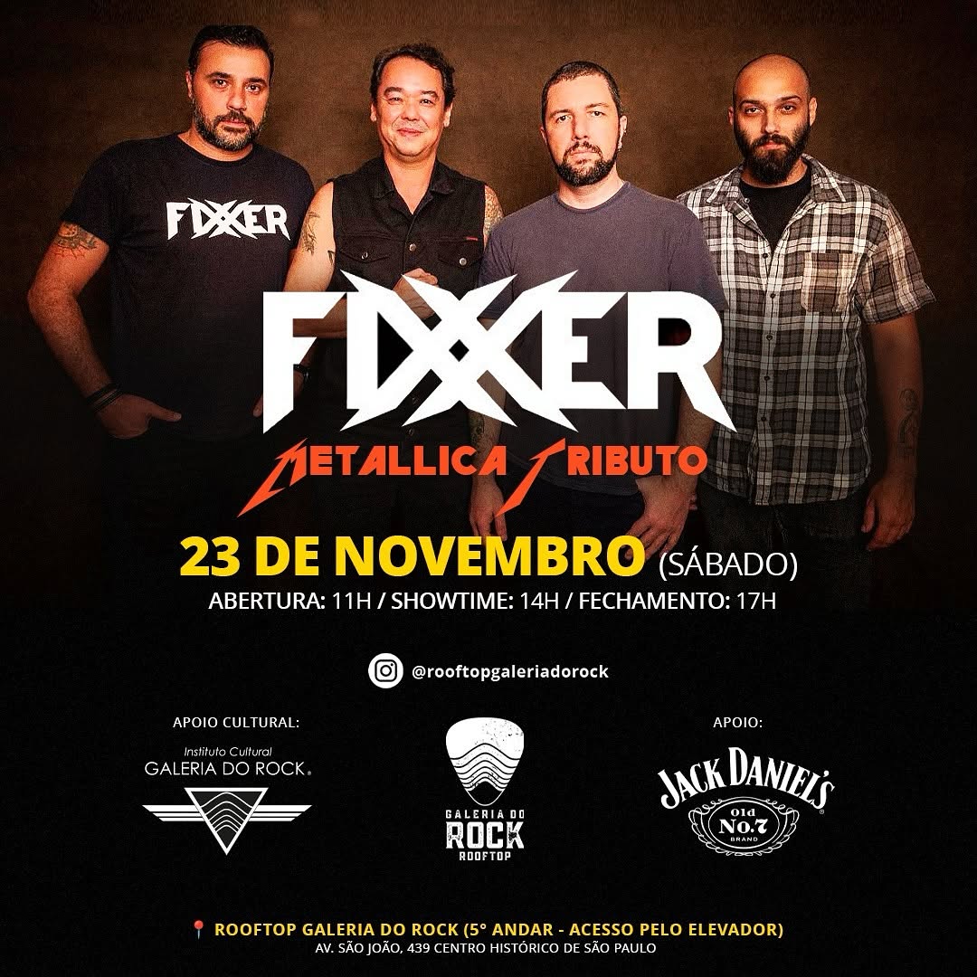 FIXXER banda Metallica tribute no Rooftop Galeria do Rock