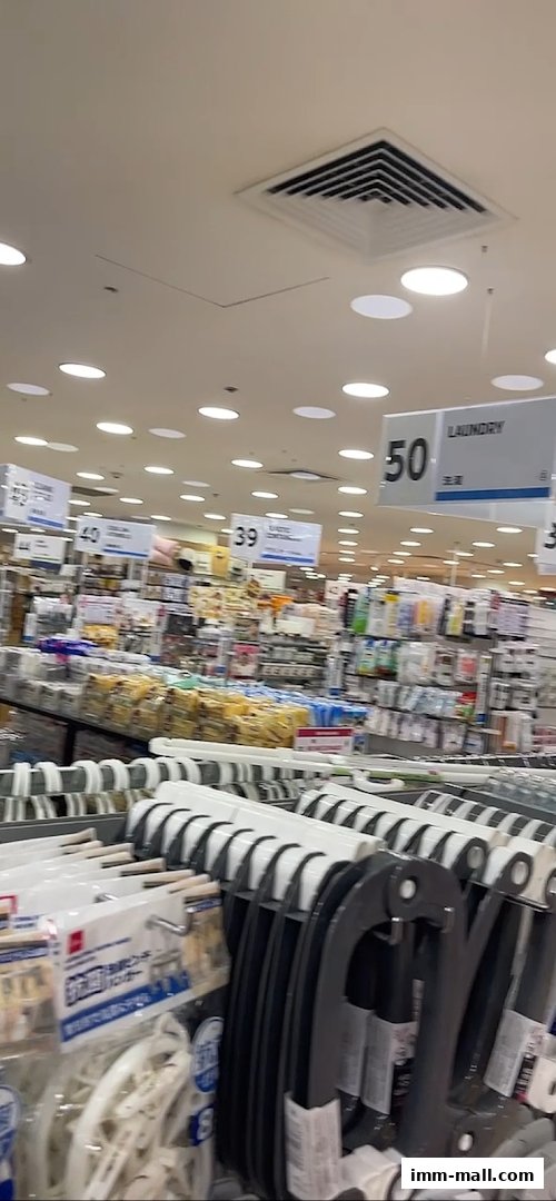 Interior view of a retail store with aisles of products and signage.
