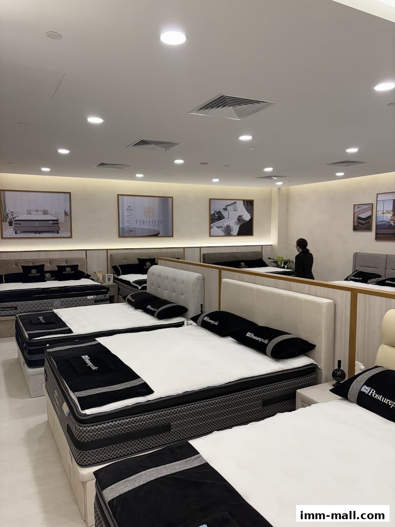 Interior of a Sealy Sleep Boutique showcasing multiple beds with mattresses and pillows.