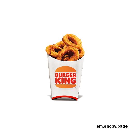 A cup of crispy onion rings with the Burger King logo.