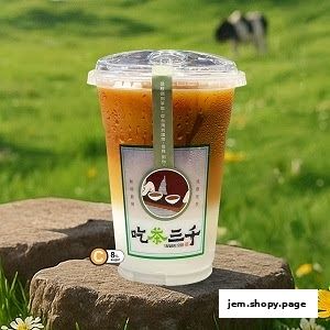 A refreshing iced milk tea from CHICHA San Chen, presented outdoors.