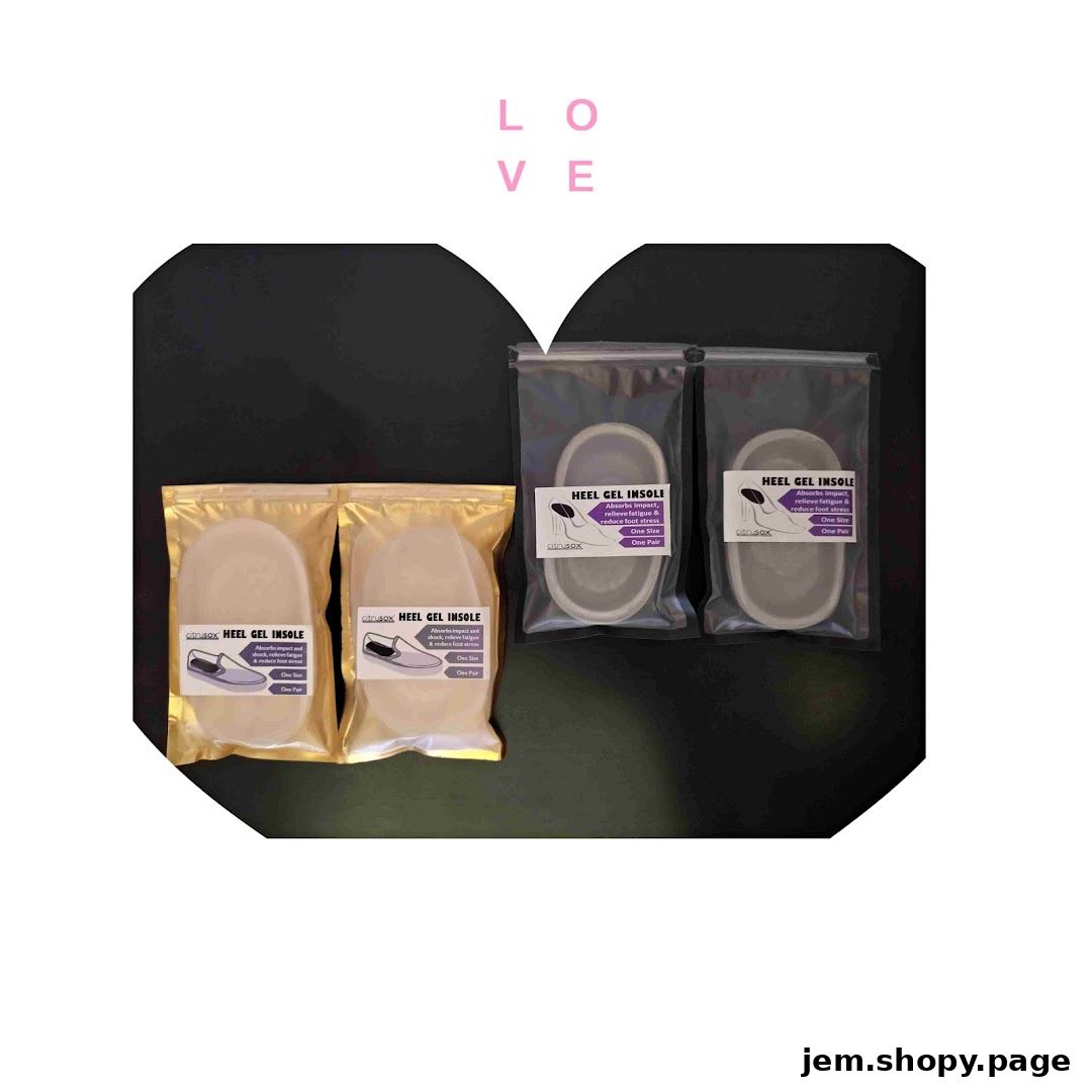 Four packages of Citrusox heel gel insoles are displayed against a dark background.