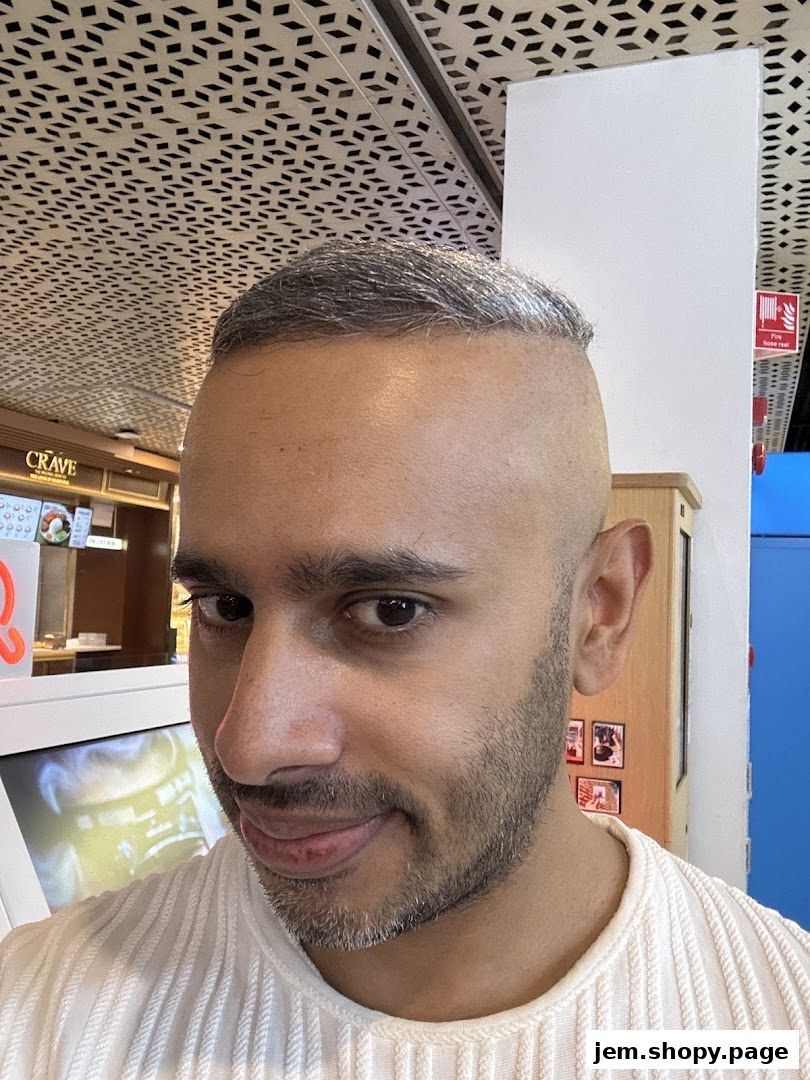 A man with a fresh haircut and beard smiles at the camera.