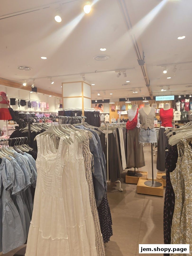 Interior view of a Cotton On store showcasing a variety of women's clothing on racks and mannequins.