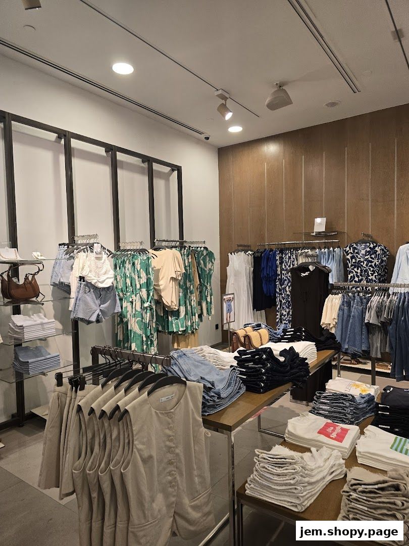 Interior view of a Cotton On clothing store showcasing various apparel and accessories.
