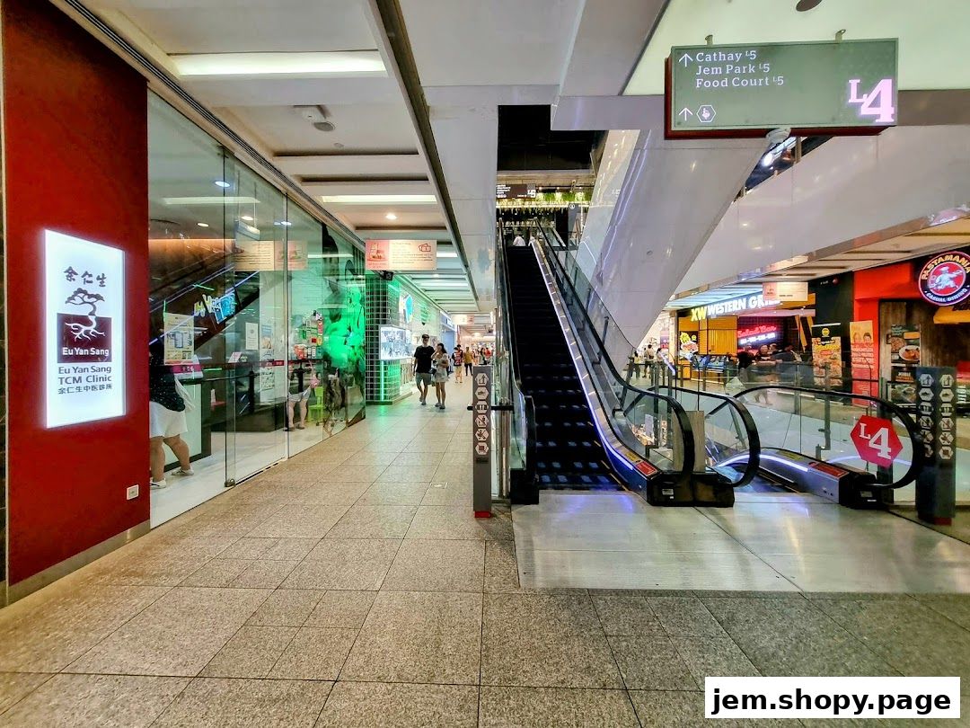 The Eu Yan Sang TCM Clinic storefront with a red accent wall and glass facade.