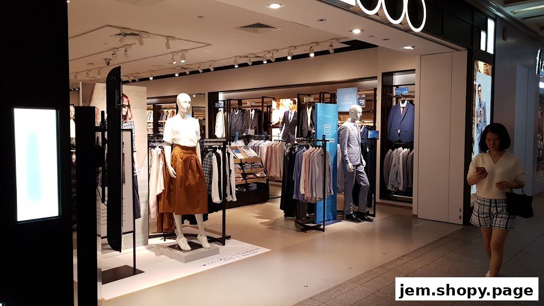 G2000 shop interior displaying men's and women's apparel on mannequins and racks.