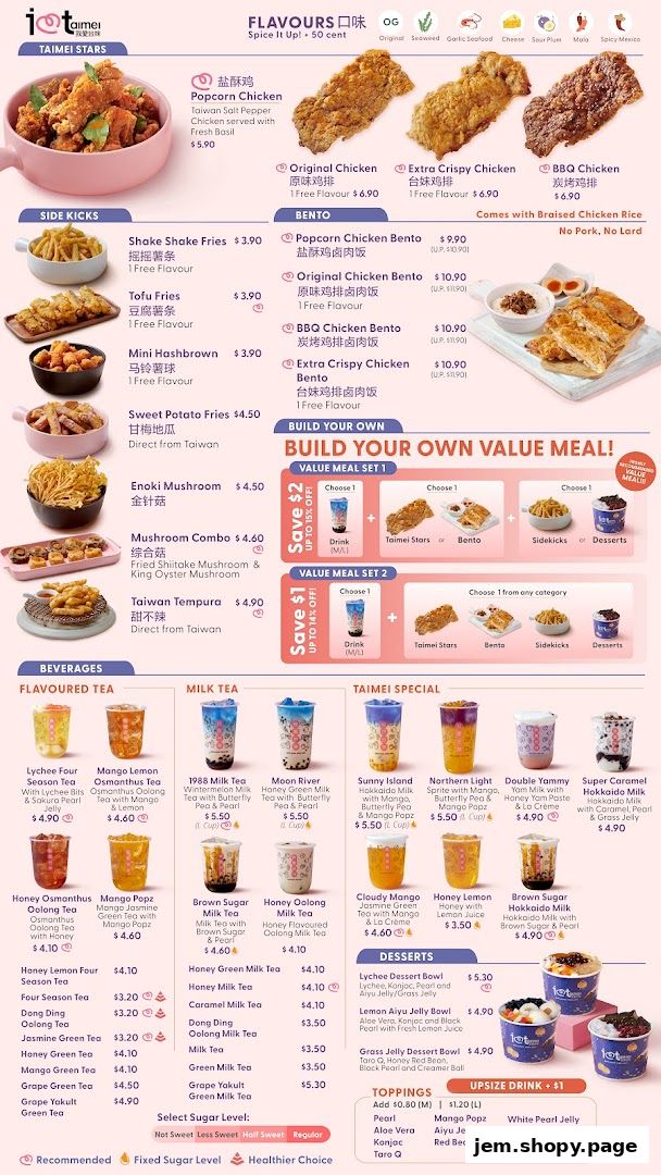 I Love Taimei Jem  Fried Chicken  Bubble Tea  Taiwan Street Food