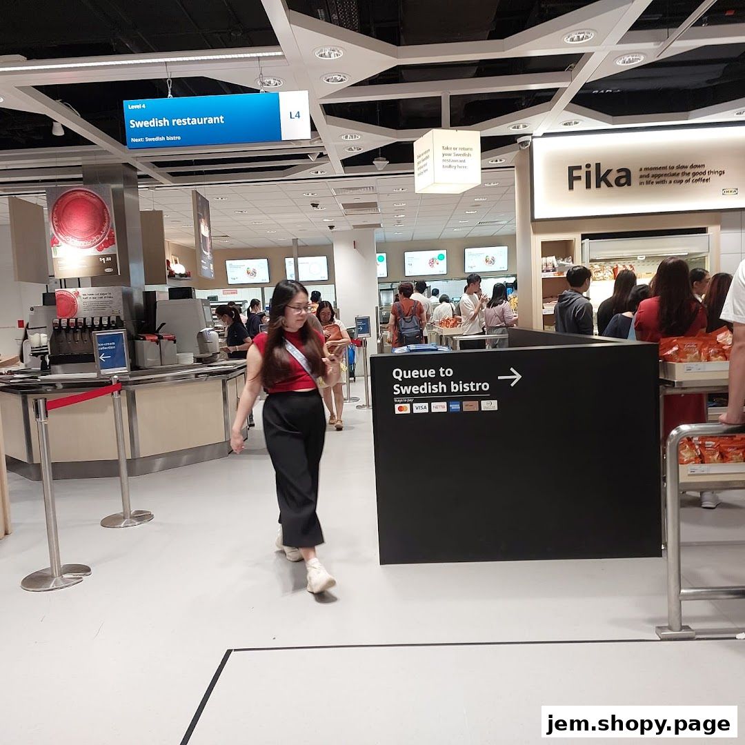 People queuing at IKEA Jurong's Swedish restaurant and bistro.