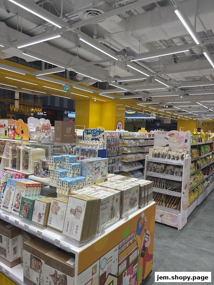 Interior view of KKV JEM West shop showcasing various merchandise on shelves.