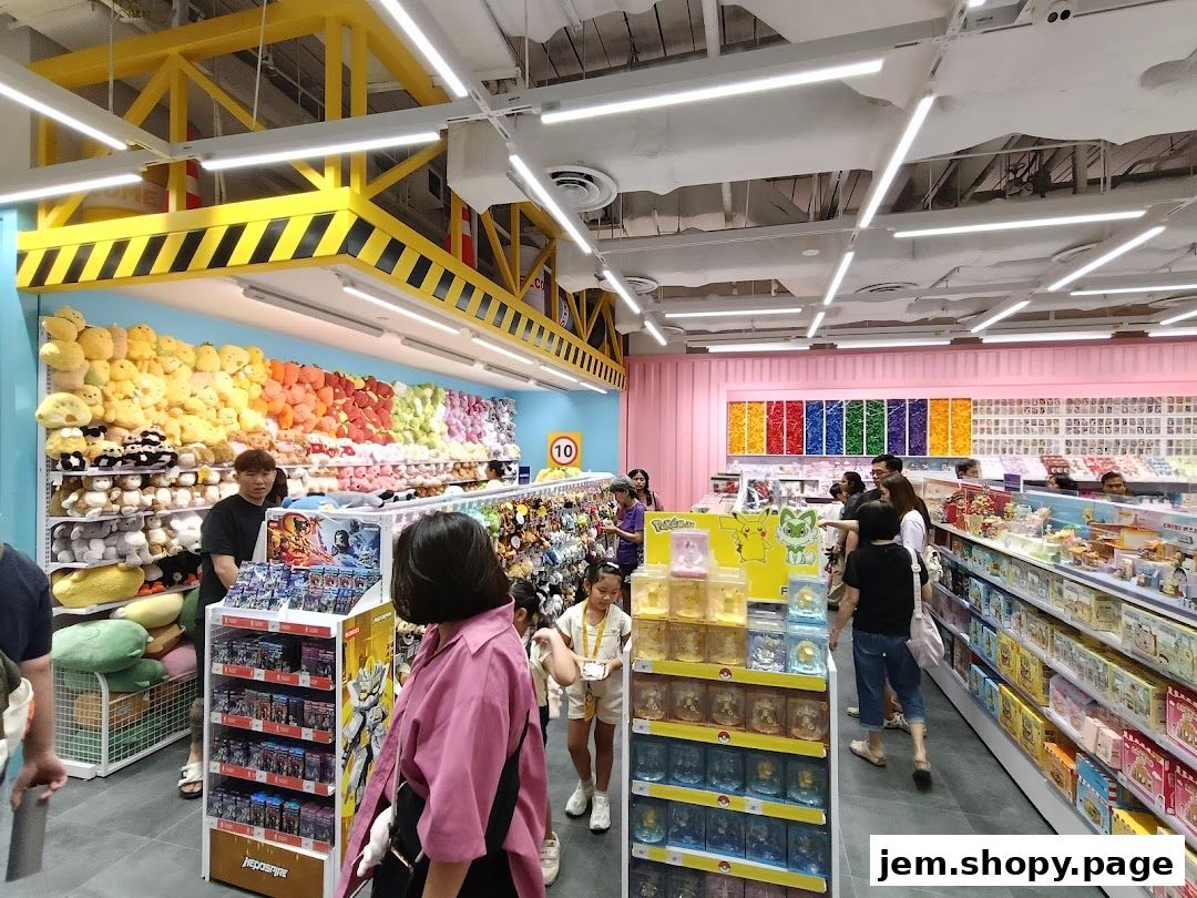 Interior view of KKV JEM West shop filled with plush toys and various merchandise.