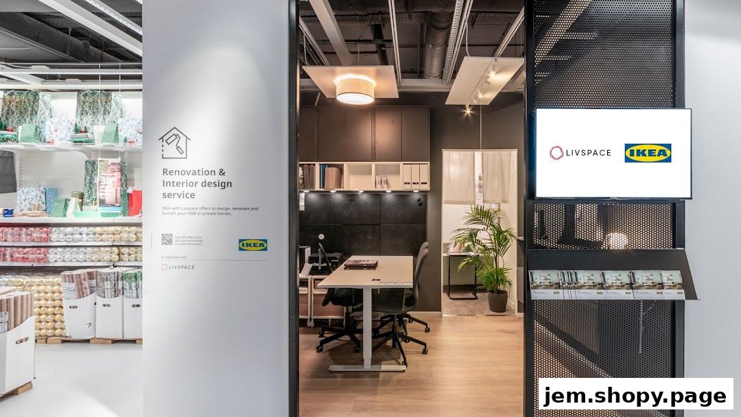 Interior view of a Livspace and IKEA collaboration for renovation and interior design services.