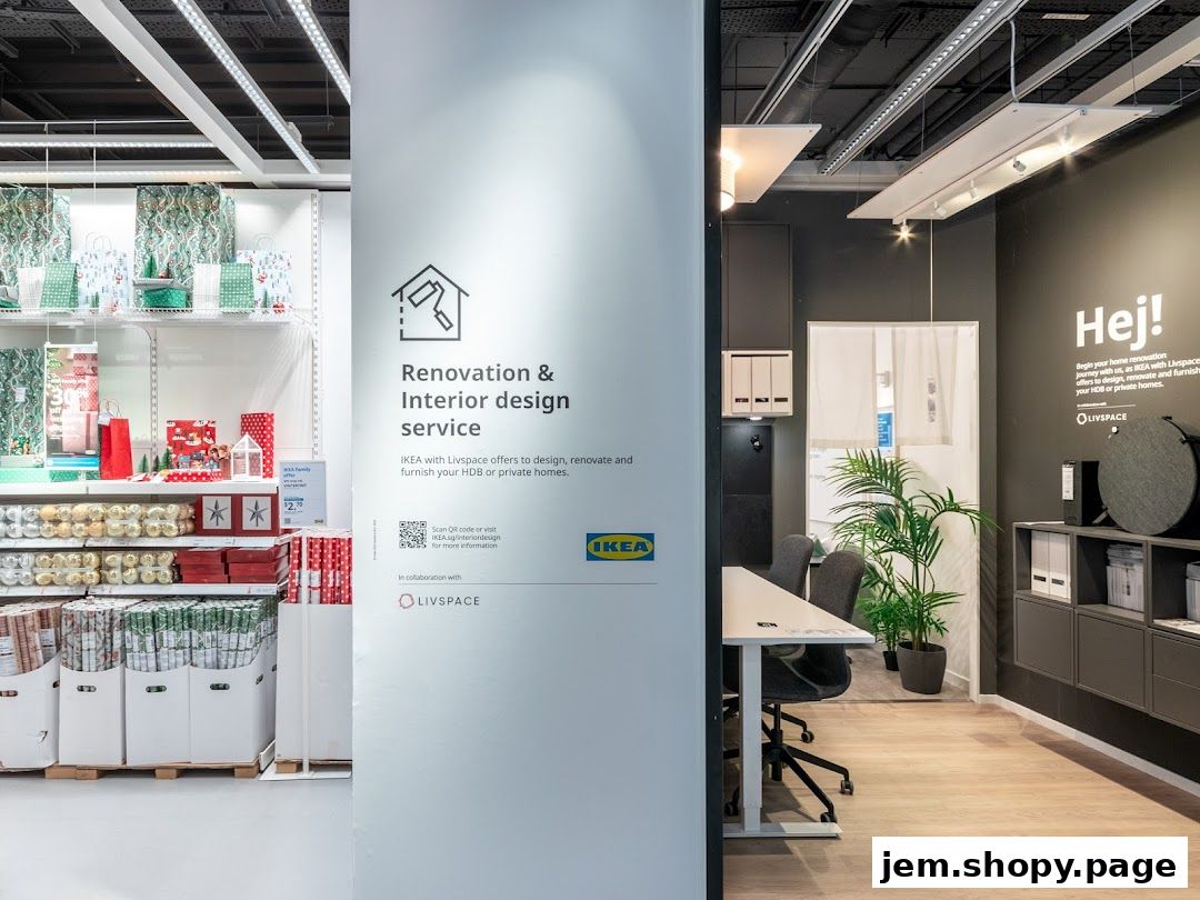Interior view of a Livspace and IKEA collaboration offering renovation and interior design services.