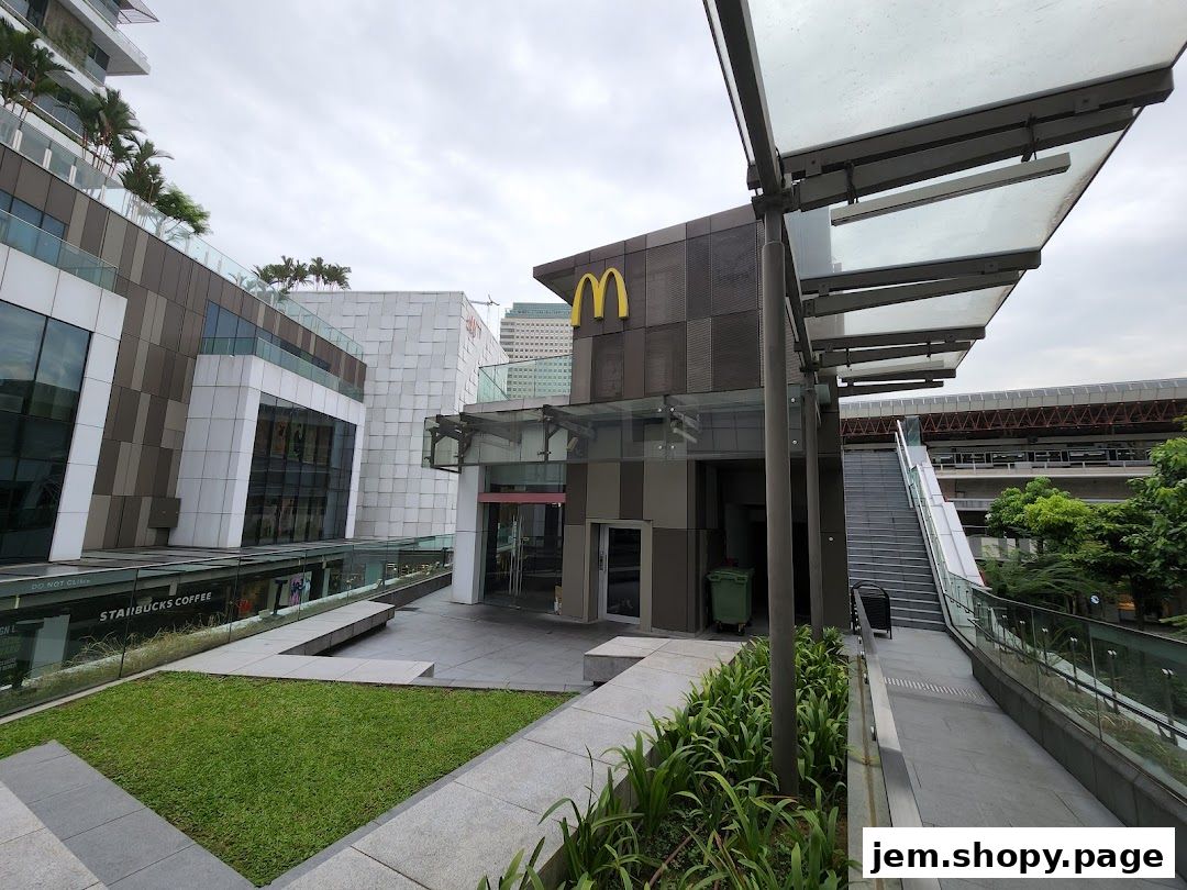 Exterior view of a McDonald's restaurant with its iconic golden arches logo.