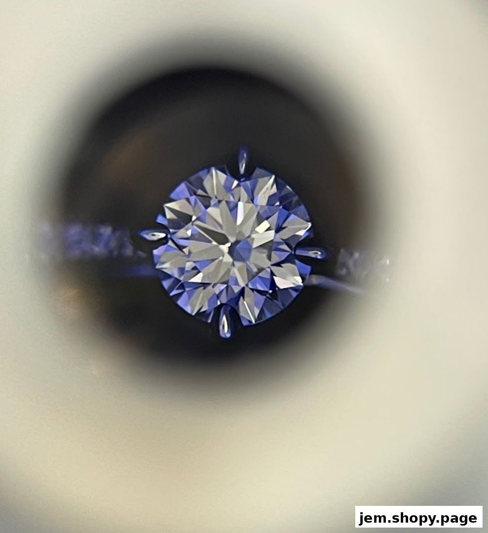 Close-up view of a sparkling diamond ring with intricate detailing.