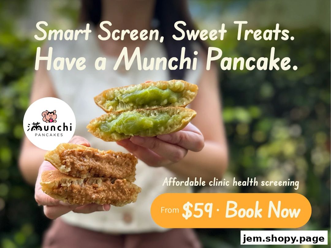 A person holds two Munchi Pancakes, one filled with peanut and the other with pandan.