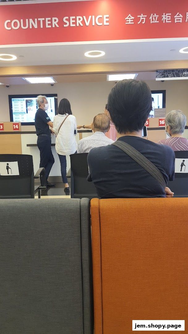 People waiting at the counter service of OCBC Bank JEM.