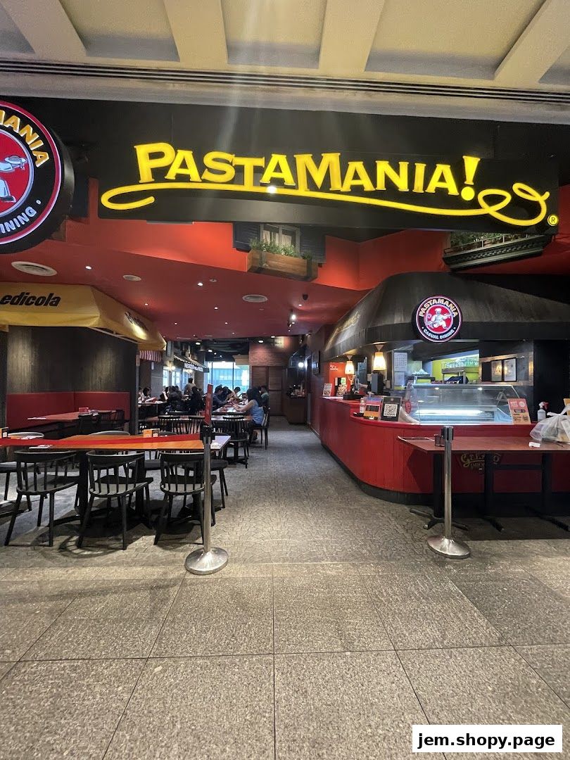 The entrance and interior of PastaMania, an Italian casual dining restaurant.