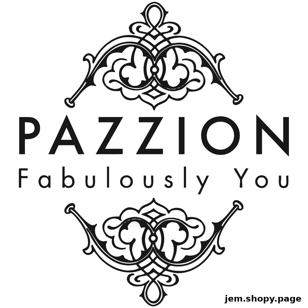 PAZZION logo with ornate decorative elements and tagline 'Fabulously You'.