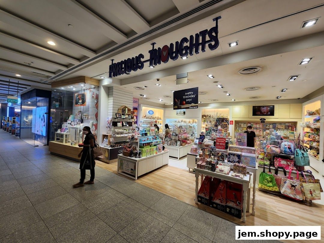 The exterior of a gift and stationery shop called Precious Thoughts JEM.