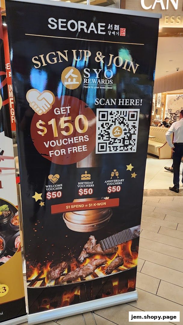A banner for SEORAE promoting a sign-up reward of $150 in vouchers.