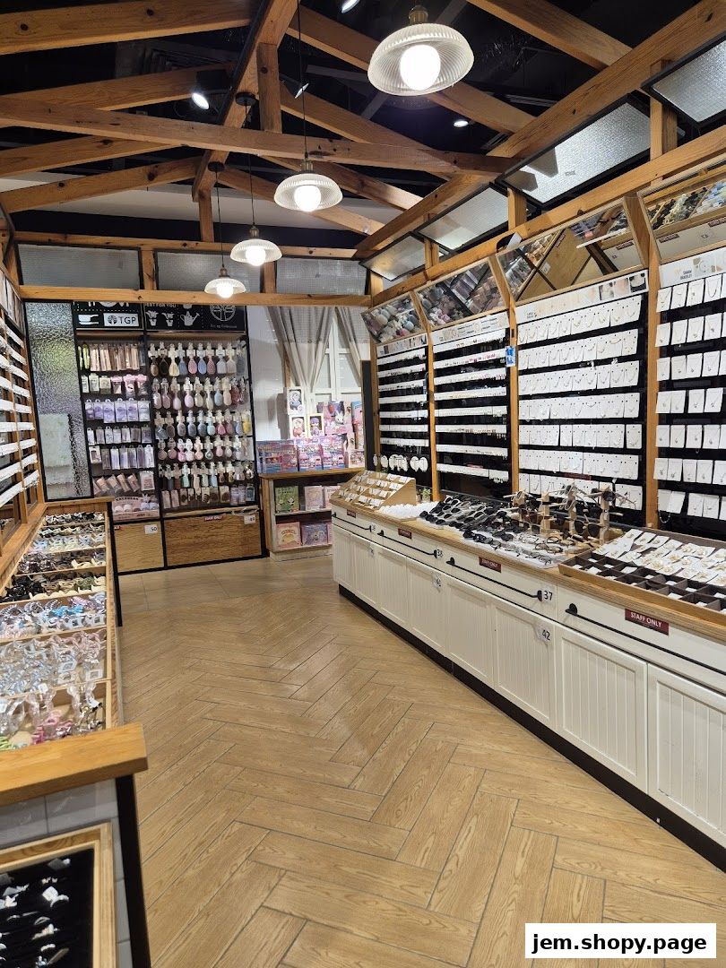 Interior view of a retail shop displaying a wide variety of accessories and jewelry.