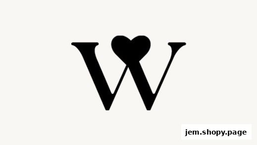 A black stylized letter W with a heart on top.