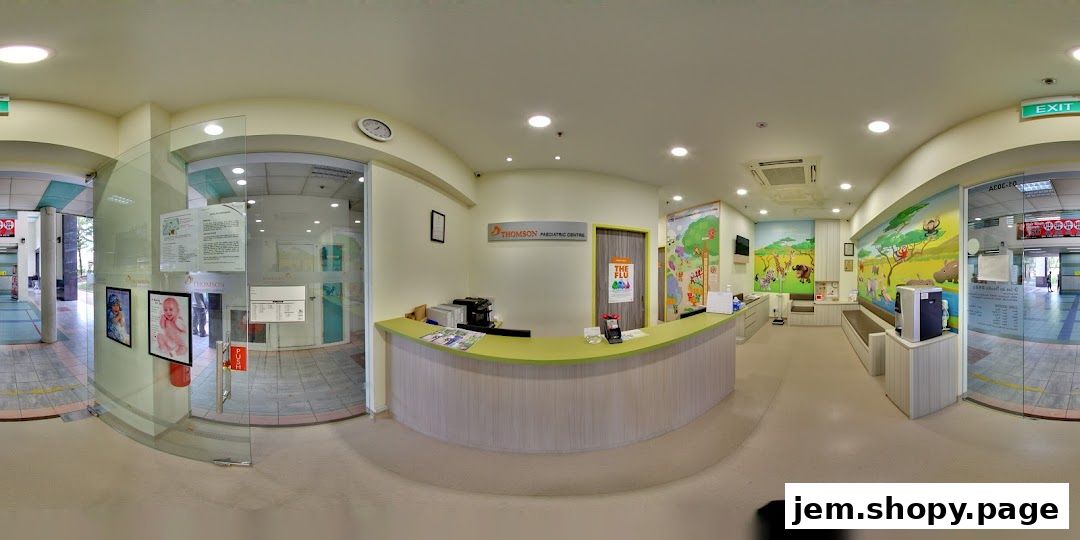 Interior view of Thomson Paediatric Centre with a reception desk and child-friendly decor.