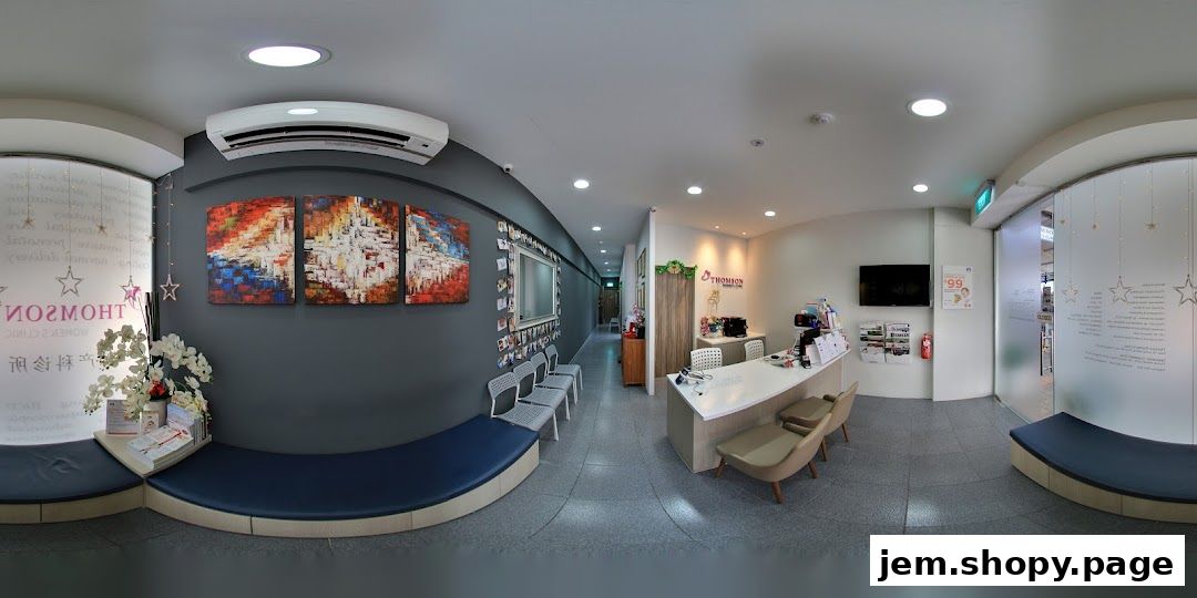 Interior view of Thomson Women's Clinic, showing a reception area, waiting lounge, and consultation rooms.
