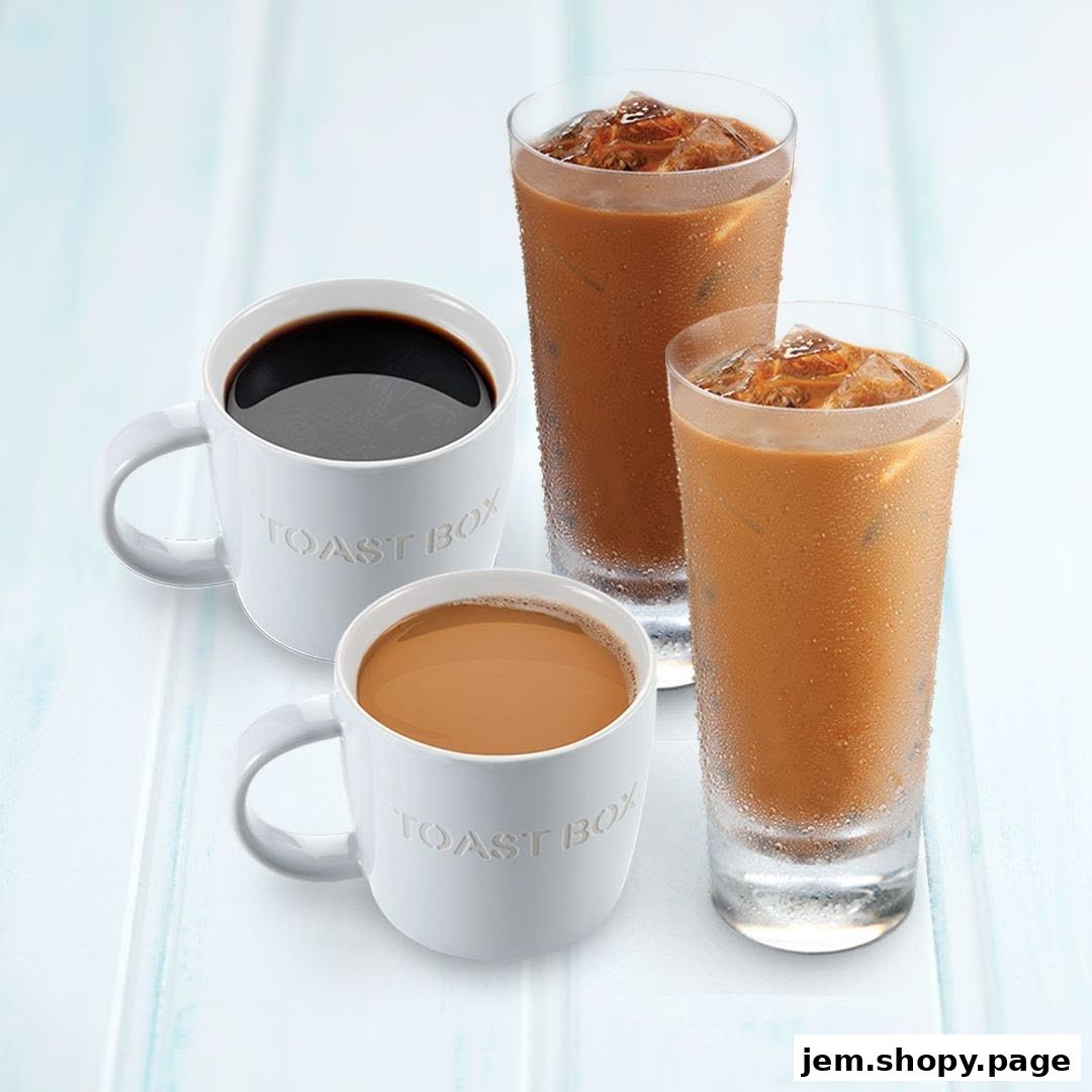 Three refreshing beverages from Toast Box, including coffee and milk tea.