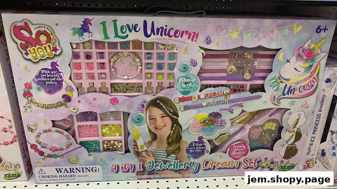 A 'So You' brand 4-in-1 Jewellery Dream Set featuring unicorn and bracelet making.