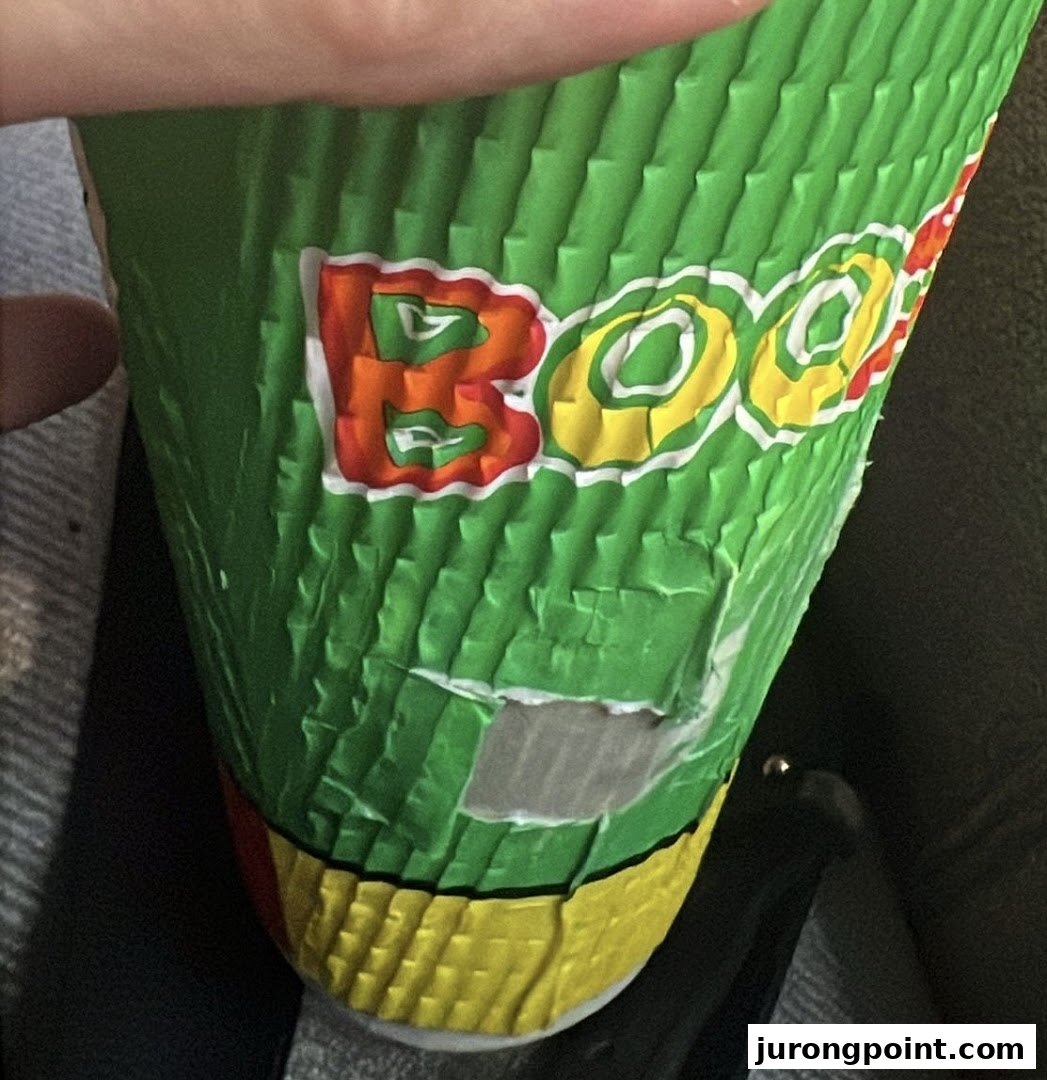 A close-up shot of a vibrant green Boost Juice cup featuring the brand's distinctive logo.