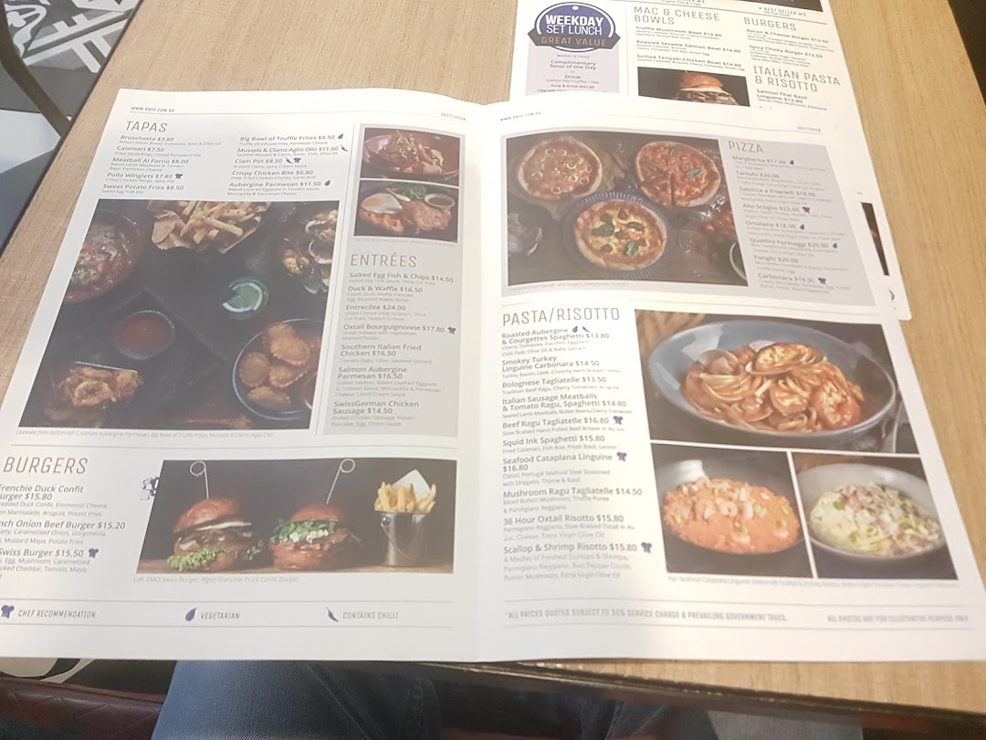 A detailed menu from Brio restaurant, showcasing a variety of Italian and European dishes.