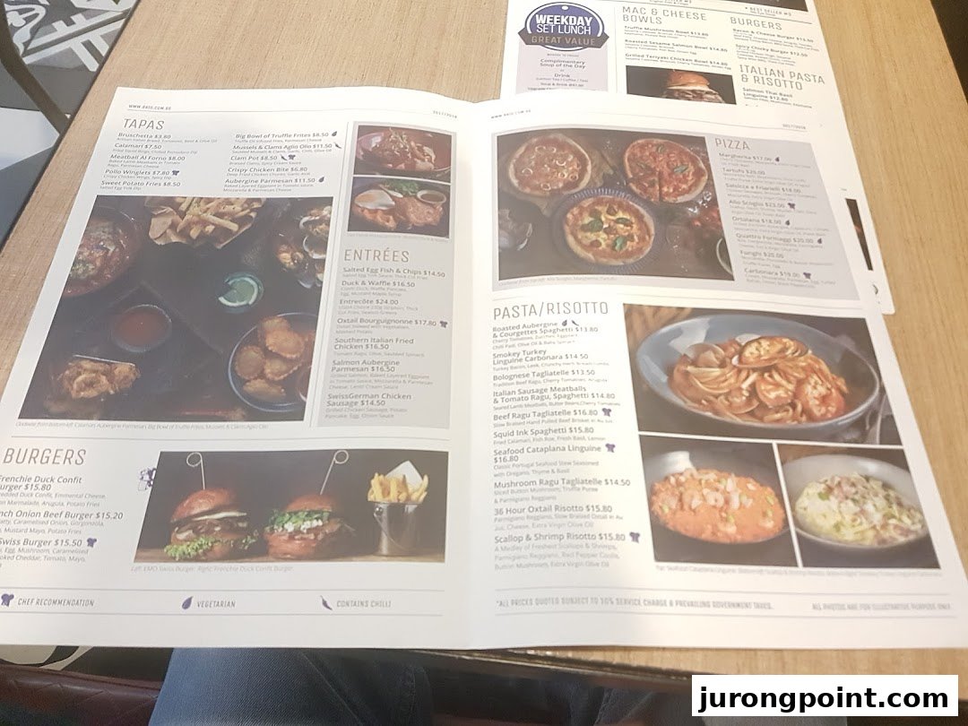 A detailed menu from Brio restaurant, showcasing a variety of Italian and European dishes.