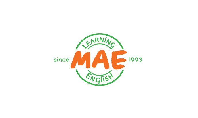 The image displays the 'MAE Learning English' logo with 'since 1993' text.