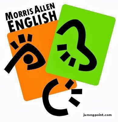 The vibrant logo for Morris Allen English, featuring abstract orange and green shapes with bold text.