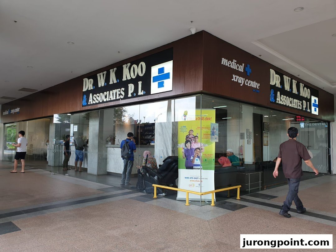 Exterior view of Dr. W. K. Koo & Associates, a medical and X-ray centre with a dental section.