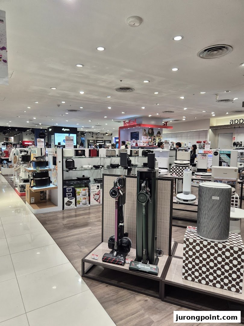 Interior view of Harvey Norman showcasing a wide range of home appliances and electronics.