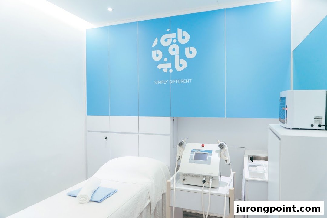 A clean, modern treatment room at Japan IPL Express with a bed and professional equipment.