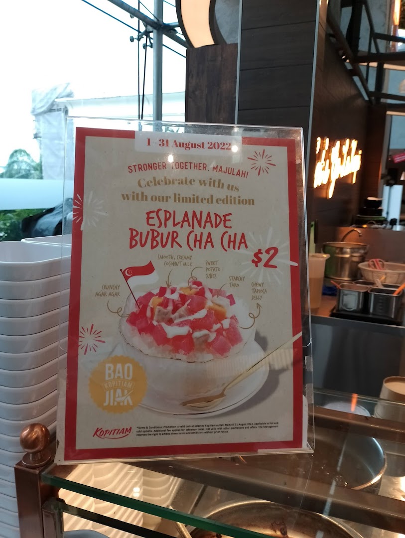 Promotional poster for Kopitiam's limited edition Esplanade Bubur Cha Cha dessert.