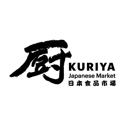 The black and white logo for Kuriya Japanese Market, featuring a brushstroke Japanese character.