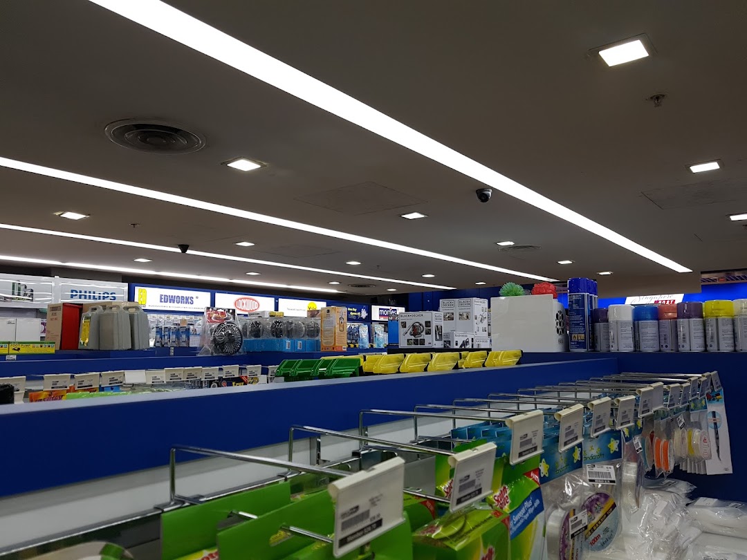 Interior view of Selffix DIY store, showcasing various hardware, tools, and home improvement products on display.