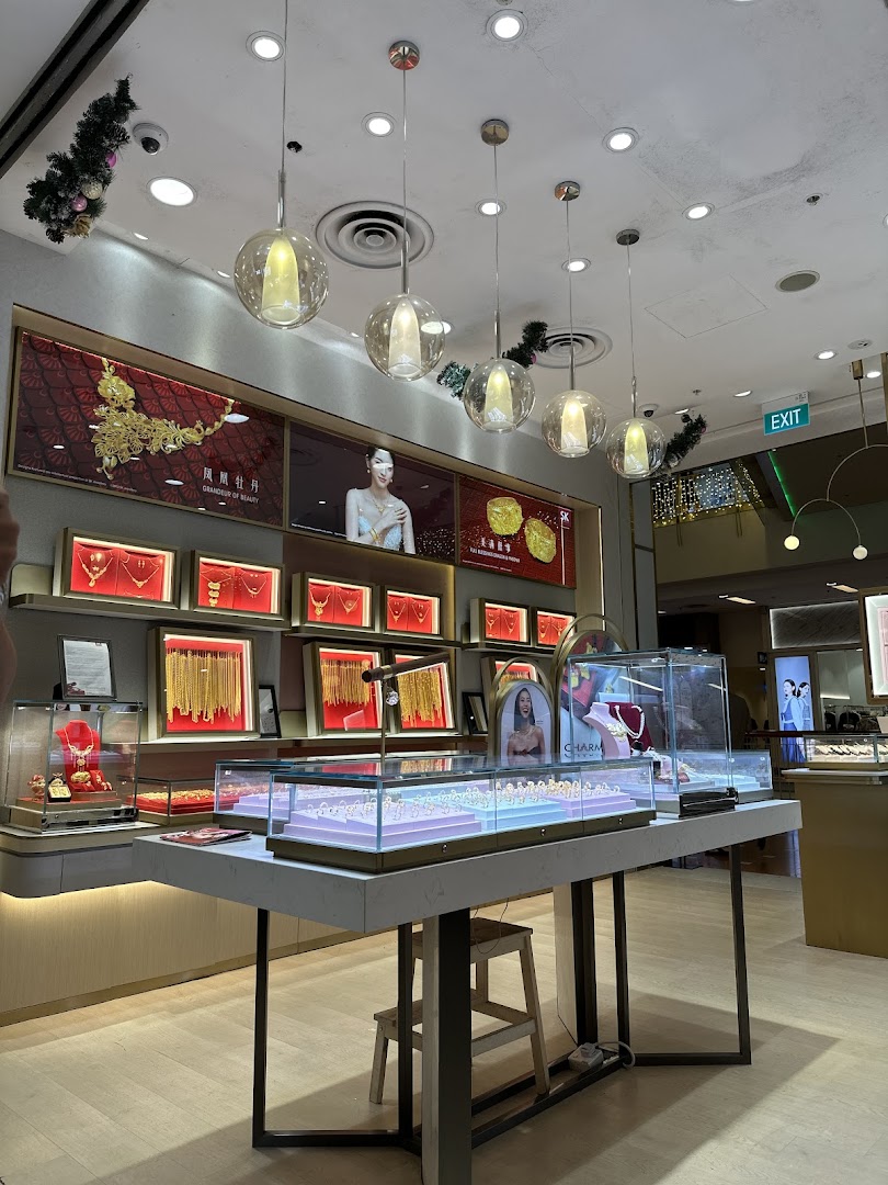 Interior view of SK Jewellery showcasing gold and diamond displays under elegant lighting.