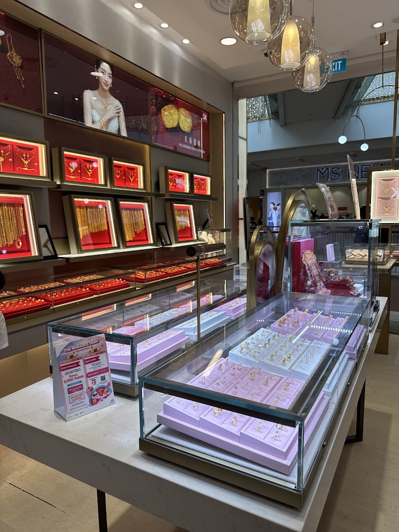 Interior view of SK Jewellery, showcasing a wide array of gold and diamond jewelry in elegant displays.