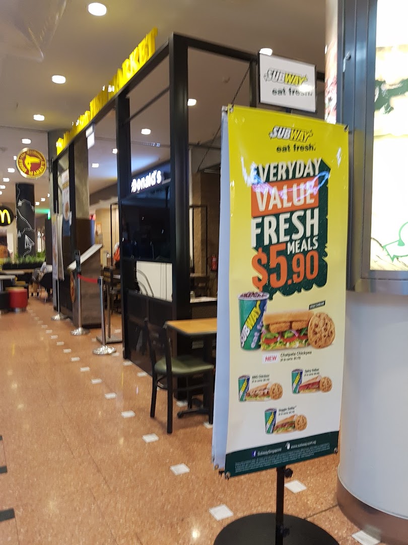 Subway shop entrance with a promotional banner for everyday value fresh meals.