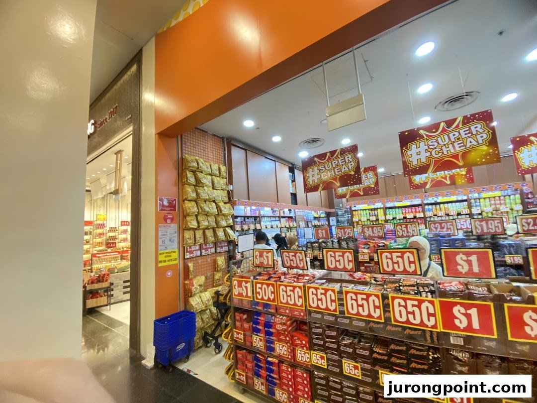 Interior view of Valu store showcasing numerous discounted products and prominent "Super Cheap" signs.