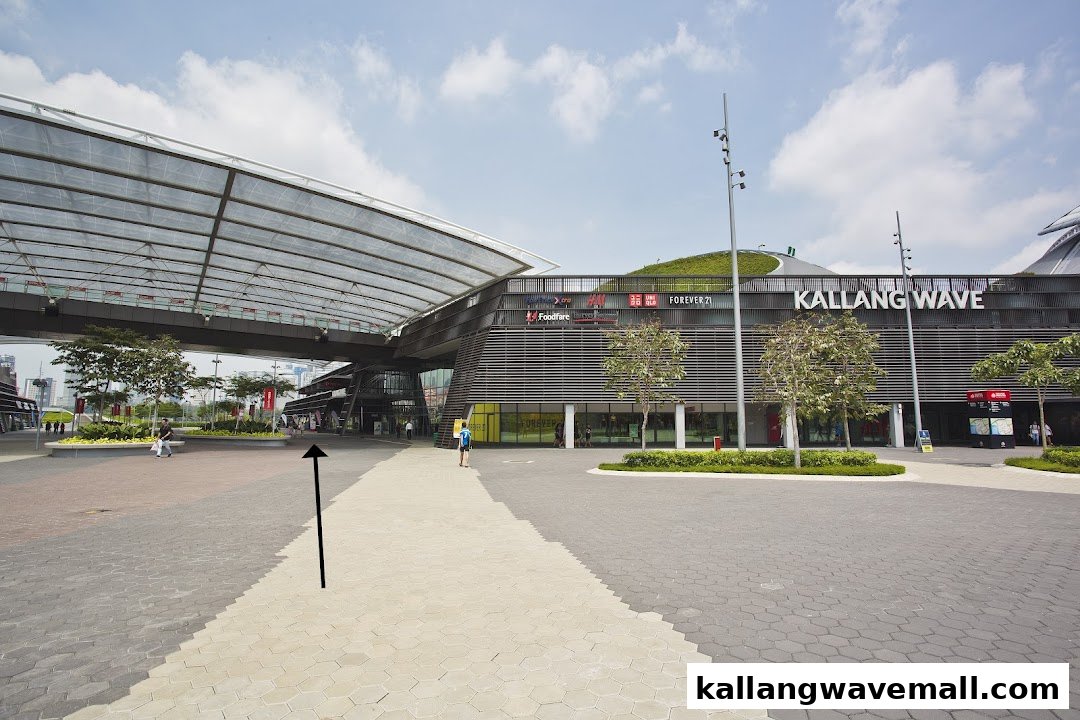 Exterior view of Kallang Wave Mall, a modern shopping and lifestyle destination.