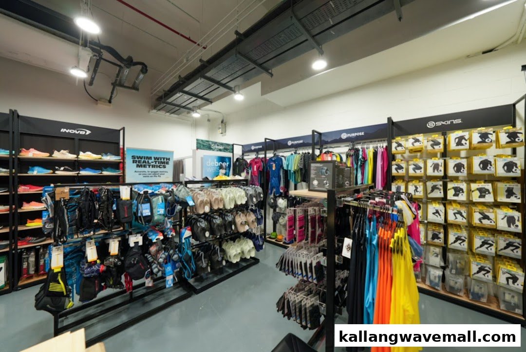 Interior view of Key Power Sports, showcasing athletic footwear, apparel, and accessories.